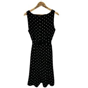 Vintage Y2K Studio 1 Black Polka Dot Belted Tea Dress 12